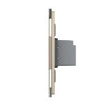 Intrerupator Simplu Cap Scara / Cruce cu Touch Livolo cu Rama Din Sticla 1M, Zigbee - Serie Noua, auriu, VL-FC1SZ-1AP-13 - imagine 3