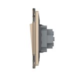 Intrerupator Simplu Mecanic si Cap Scara , 2 Module LIVOLO cu Rama din Sticla - Serie Noua, auriu, VL-FCMKS-2AP - imagine 3