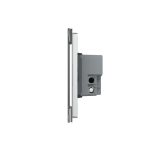 Intrerupator triplu cap scara/cruce wireless cu touch Livolo din sticla - standard italian, gri, VL-FC3SR-3G-15 - imagine 3