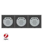 Intrerupator cu touch simplu+dublu+dublu LIVOLO din sticla, Protocol ZigBee, Control de pe telefon, gri, VL-C701Z/702Z/702Z-15 - imagine 3