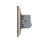 Intrerupator Dublu cu Revenire, Contact Uscat cu Touch LIVOLO - Serie Noua, auriu, VL-FC2NB-2G-2A - imagine 3