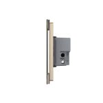 Intrerupator dublu cap scara/cruce cu touch Livolo din sticla - standard italian, auriu, VL-FC2S-3G-13 - imagine 3