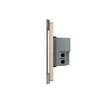 Intrerupator Dublu Wireless cu Touch LIVOLO din Sticla - Serie Noua, auriu, VL-FC2R-3G-13 - imagine 3