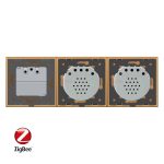 Intrerupator LIVOLO simplu+simplu ZigBee cu touch si priza din sticla ZigBee, Control de pe telefon, auriu, VL-C701Z/C701Z/C7-C1EUZ-13 - imagine 3