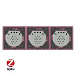 Intrerupator dublu+dublu+dublu cu touch Livolo din sticla, Protocol ZigBee, Control de pe telefon, roz, VL-C702Z/C702Z/C702Z-17 - imagine 3