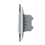 Intrerupator Simplu Mecanic Cap Cruce, 2 Module LIVOLO cu Rama din Sticla - Serie Noua, alb, VL-FCMM10A-2WP - imagine 3