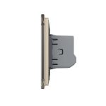 Intrerupator LIVOLO simplu wireless cu touch si telecomanda inclusa, auriu, VL-C7-C1/701R-13 - imagine 3