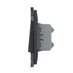 Intrerupator Simplu Mecanic Cap Cruce, 2 Module LIVOLO cu Rama din Sticla - Serie Noua, negru, VL-FCMM10A-2BP - imagine 3