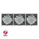 Intrerupator dublu+dublu+dublu cu touch Livolo din sticla, Protocol ZigBee, Control de pe telefon, alb, VL-C702Z/C702Z/C702Z-11 - imagine 3