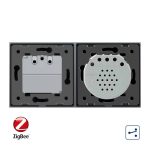 Intrerupator simplu cap scara / cap cruce ZigBee + priza simpla Livolo ZigBee, Rama din sticla, Control de pe telefon, negru, VL-C701SZ/C7-C1EUZ-12 - imagine 3