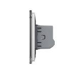 Intrerupator Dublu Cap Scara / Cruce cu Variator, Wireless si Touch LIVOLO - Serie Noua, gri, VL-FC2SD2R-2G-15 - imagine 3