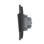 Intrerupator Simplu Mecanic si Cap Scara , 2 Module LIVOLO cu Rama din Sticla - Serie Noua, negru, VL-FCMKS-2BP - imagine 3