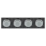 Intrerupator LIVOLO cu touch din sticla cu 4 intrerupatoare simple, negru, BB-C7-4C1-12 - imagine 2