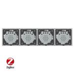 Intrerupator LIVOLO cu touch din sticla cu 4 intrerupatoare simple, Protocol ZigBee, Control de pe telefon, alb, BB-C7-4C1Z-11 - imagine 3