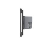 Intrerupator cvadruplu cap scara / cruce cu touch Livolo din sticla, standard Italian - Serie noua, negru, VL-FC4S-3G-12 - imagine 3
