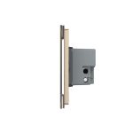 Intrerupator cvadruplu cu touch Livolo din sticla - standard italian, auriu, VL-FC4-3G-13 - imagine 3