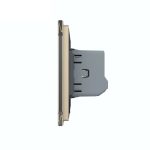 Intrerupator Dublu Cap Scara / Cruce cu Touch LIVOLO - Serie Noua, auriu, VL-FC2S-2G-2A - imagine 3