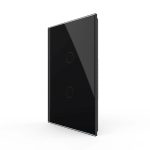 Intrerupator dublu cu touch Livolo din sticla, standard italian - Serie noua, negru, VL-FC2-3G-12 - imagine 3