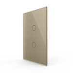 Intrerupator dublu cu touch Livolo din sticla, standard italian - Serie noua, auriu, VL-FC2-3G-13 - imagine 3