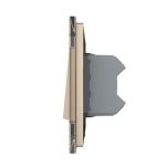 Intrerupator Dublu Mecanic Cap Cruce LIVOLO cu Rama din Sticla - Serie Noua, auriu, VL-2FCMM10A-A - imagine 3