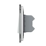 Intrerupator Dublu Mecanic Cap Cruce LIVOLO cu Rama din Sticla - Serie Noua, gri, VL-2FCMM10A-I - imagine 3