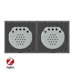 Intrerupator dublu + simplu cu touch Livolo din sticla, Protocol ZigBee, Control de pe telefon, gri, VL-C702Z/C701Z-15 - imagine 3