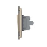 Intrerupator Dublu Mecanic LIVOLO cu Rama din Sticla - Serie Noua, auriu, VL-2FCMKS-AP - imagine 3