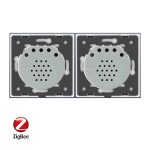 Intrerupator simplu + dublu cu touch Livolo din sticla, Protocol ZigBee, Control de pe telefonul mobil, alb, VL-C701Z/C702Z-11 - imagine 3