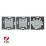 Intrerupator LIVOLO simplu ZigBee cu touch si 2 prize din sticla ZigBee, Control de pe telefon, alb, VL-C701Z/C7-C2EUZ-11 - imagine 3