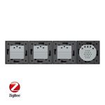 Intrerupator simplu ZigBee + Priza tripla LIVOLO ZigBee cu touch din sticla, Control de pe telefon, negru, VL-C701Z/C7-C3EUZ-12 - imagine 3