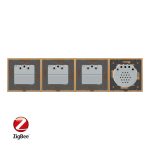 Intrerupator simplu ZigBee + Priza tripla LIVOLO ZigBee cu touch din sticla, Control de pe telefon, auriu, VL-C701Z/C7-C3EUZ-13 - imagine 3