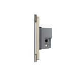 Intrerupator triplu cap scara / cruce cu touch Livolo din sticla, standard italian - Serie noua, auriu, VL-FC3S-3G-13 - imagine 3