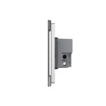 Intrerupator triplu cap scara / cruce cu touch Livolo din sticla, standard italian - Serie noua, gri, VL-FC3S-3G-15 - imagine 3