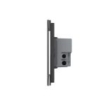 Intrerupator triplu cu touch Livolo din sticla, standard italian - Serie noua, negru, VL-FC3-3G-12 - imagine 3