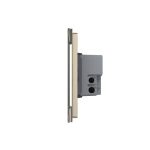 Intrerupator triplu cu touch Livolo din sticla, standard italian - Serie noua, auriu, VL-FC3-3G-13 - imagine 3