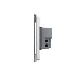 Intrerupator triplu cu touch Livolo din sticla, standard italian - Serie noua, gri, VL-FC3-3G-15 - imagine 3