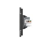 Priza Dubla Livolo cu Rama din Sticla 1 Priza Schuko+TV/internet, Standard Italian - Serie Noua, negru, VL-C9-C2EU/VC-12 - imagine 3