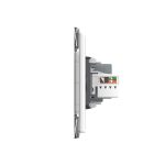 Priza Dubla Livolo cu Rama din Sticla 1 Priza Schuko+TV/internet, Standard Italian - Serie Noua, alb, VL-C9-C2EU/VC-11 - imagine 4