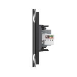 Priza Tripla cu Blank Livolo cu Rama din Sticla 2 Prize Schuko+TV/internet, Standard Italian - Serie Noua, negru, VL-C9-C3EU/VC-12 - imagine 3