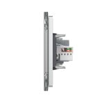 Priza Tripla cu Blank Livolo cu Rama din Sticla 2 Prize Schuko+TV/internet, Standard Italian - Serie Noua, gri, VL-C9-C3EU/VC-15 - imagine 3