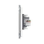 Priza Tripla cu Blank Livolo cu Rama din Sticla 2 Prize Schuko+TV/internet, Standard Italian - Serie Noua, alb, VL-C9-C3EU/VC-11 - imagine 3