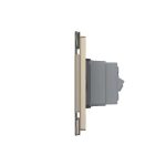 Priza dubla italiana Livolo cu rama din sticla - standard italian, auriu, VL-C3C2CIT-13 - imagine 3