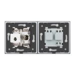 Priza dubla Livolo cu rama din sticla 1 priza Schuko+TV/internet, alb, VL-C7C2EU/VC-11 - imagine 3