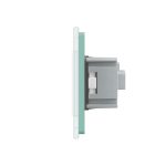 Priza dubla Livolo cu rama din sticla, verde, VL-C7C2EU-18 - imagine 3