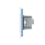 Priza dubla Livolo cu rama din sticla, albastru, VL-C7C2EU-19 - imagine 3