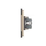 Priza simpla din rama de sticla Schuko cu TV Livolo, auriu, VL-C9C1EU1V-13 - imagine 3