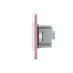 Priza simpla Livolo cu rama din sticla, roz, VL-C7C1EU-17 - imagine 3