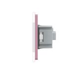 Priza tripla Livolo cu rama din sticla, roz, VL-C7C3EU-17 - imagine 3