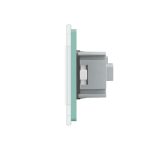 Priza tripla Livolo cu rama din sticla, verde, VL-C7C3EU-18 - imagine 3