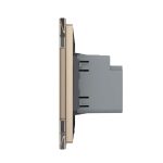 Priza USB-A + USB-C cu Rama Din Sticla LIVOLO - Serie Noua, auriu, VL-FCUA18W.UC18W-2AP-13 - imagine 3